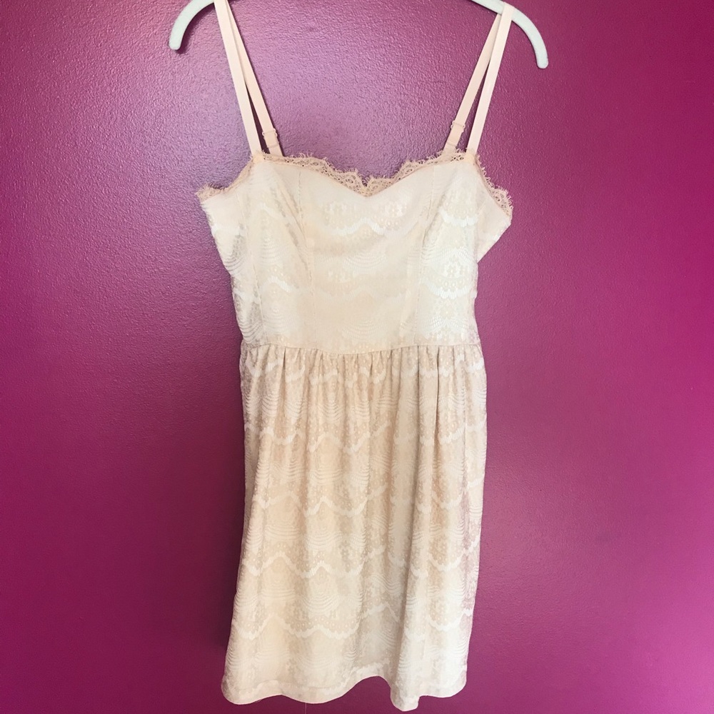 Eight Sixty Champagne homecoming dress